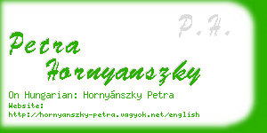 petra hornyanszky business card