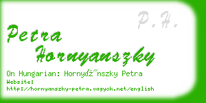 petra hornyanszky business card